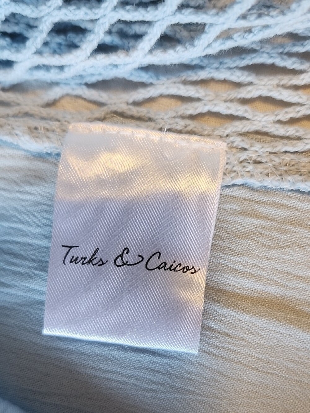 Turks & Caicos Light Blue Crochet Wide Leg Pants Cover Up NWT - Picture 6 of 11
